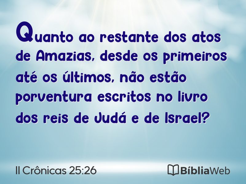 II Crônicas 25:26 em imagem para compartilhar