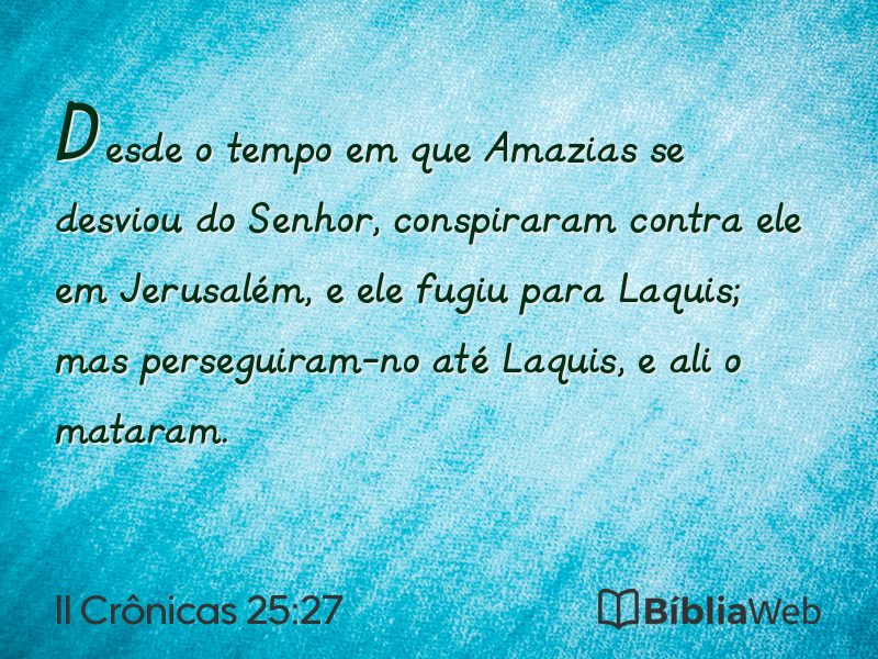 II Crônicas 25:27 em imagem para compartilhar