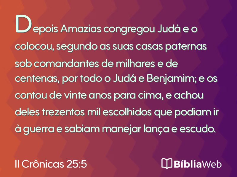 II Crônicas 25:5 em imagem para compartilhar