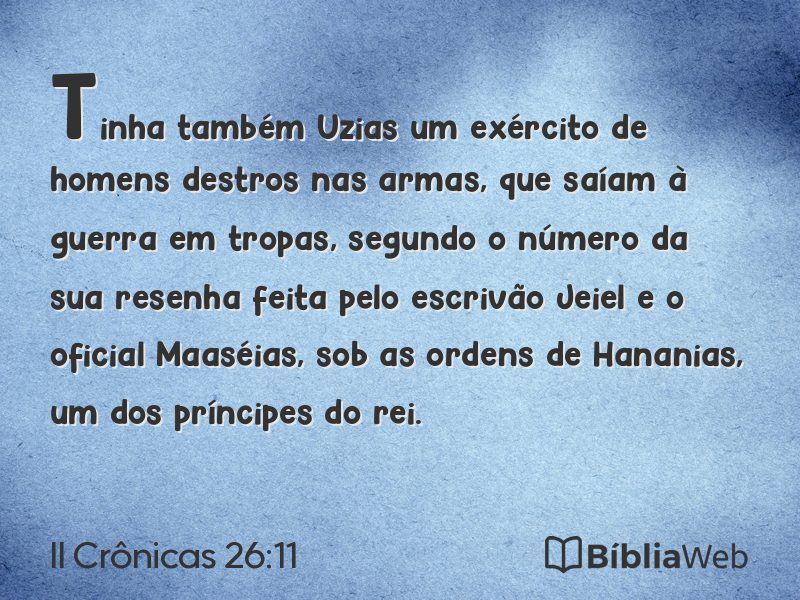 II Crônicas 26:11 em imagem para compartilhar