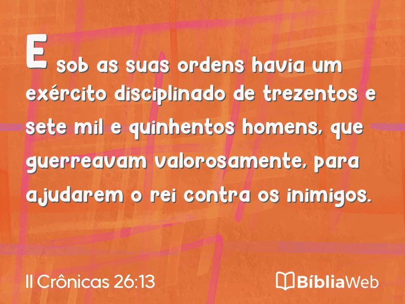 II Crônicas 26:13 em imagem para compartilhar