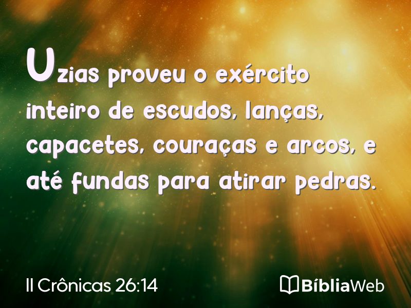 II Crônicas 26:14 em imagem para compartilhar