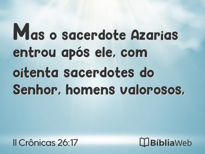 II Crônicas 26:17 em imagem para compartilhar