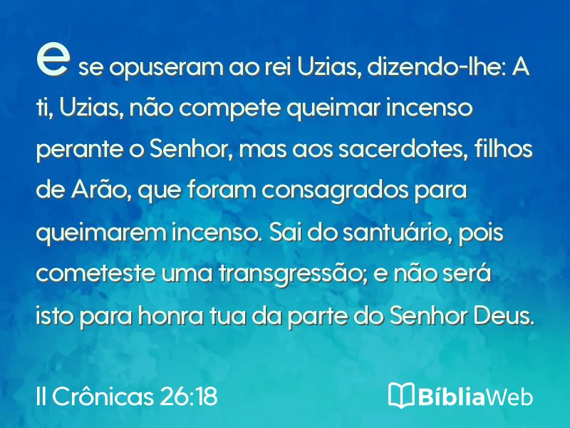 II Crônicas 26:18 em imagem para compartilhar