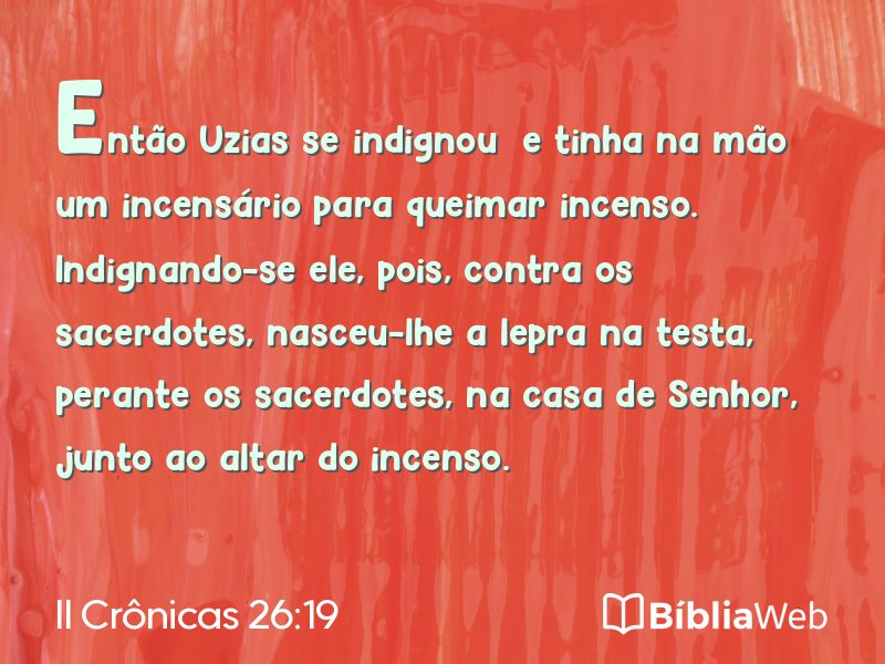 II Crônicas 26:19 em imagem para compartilhar