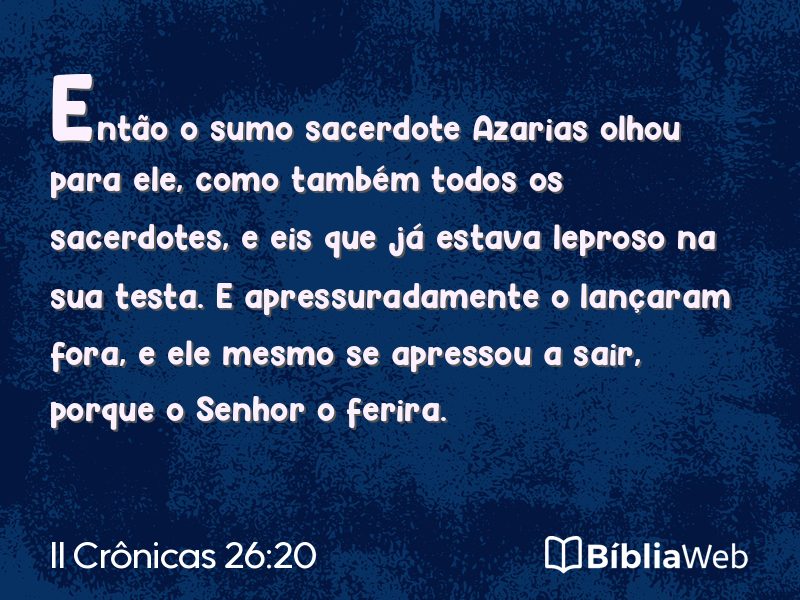 II Crônicas 26:20 em imagem para compartilhar