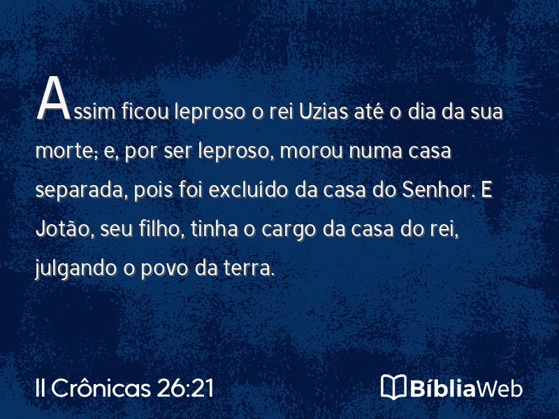 II Crônicas 26:21 em imagem para compartilhar