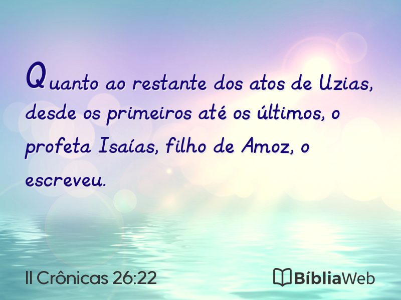 II Crônicas 26:22 em imagem para compartilhar