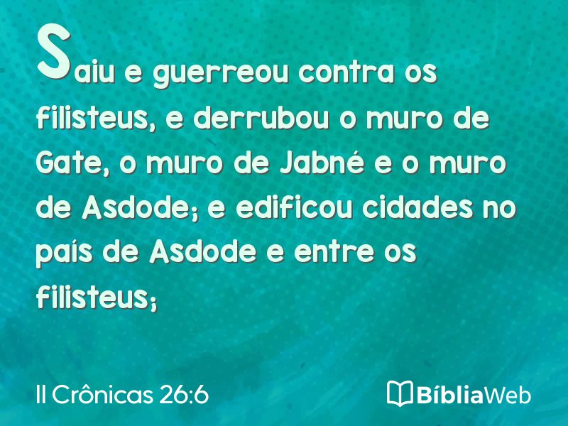 II Crônicas 26:6 em imagem para compartilhar