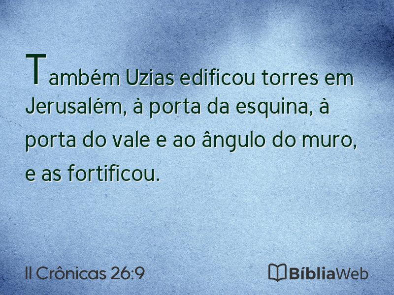 II Crônicas 26:9 em imagem para compartilhar