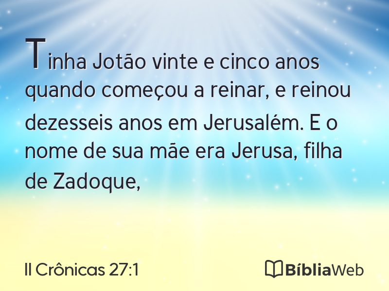 II Crônicas 27:1 em imagem para compartilhar