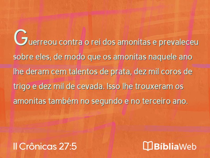 II Crônicas 27:5 em imagem para compartilhar