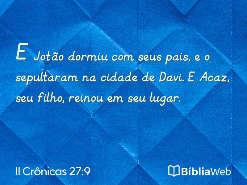 II Crônicas 27:9 em imagem para compartilhar