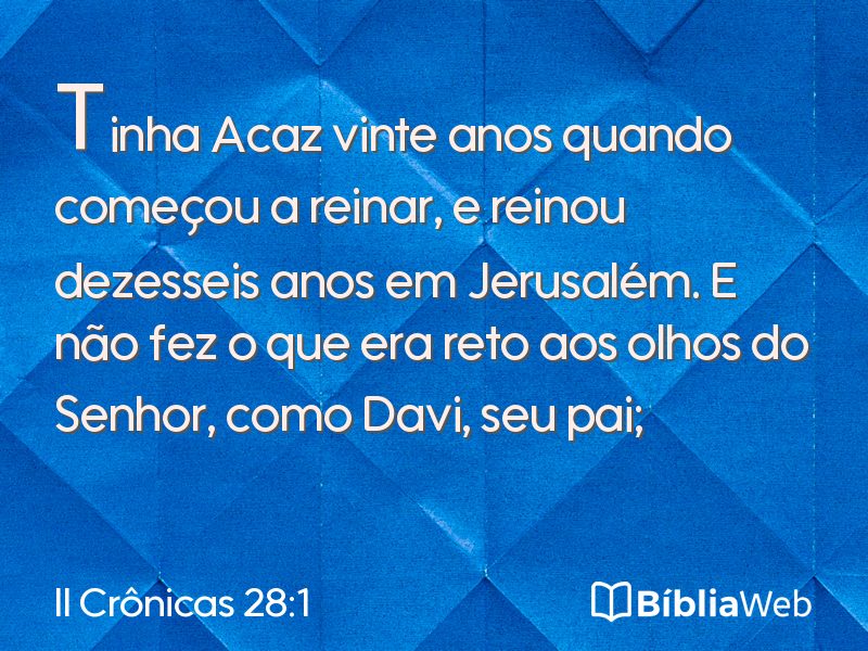 II Crônicas 28:1 em imagem para compartilhar