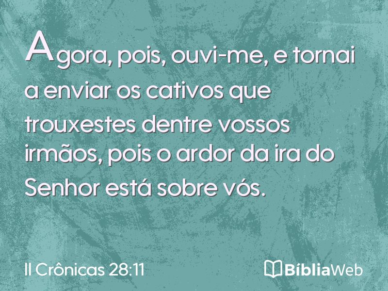 II Crônicas 28:11 em imagem para compartilhar