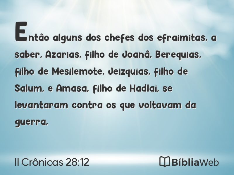 II Crônicas 28:12 em imagem para compartilhar