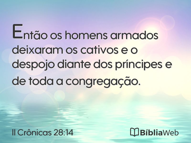 II Crônicas 28:14 em imagem para compartilhar
