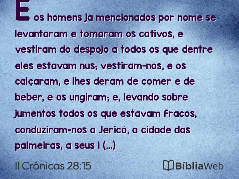 II Crônicas 28:15 em imagem para compartilhar