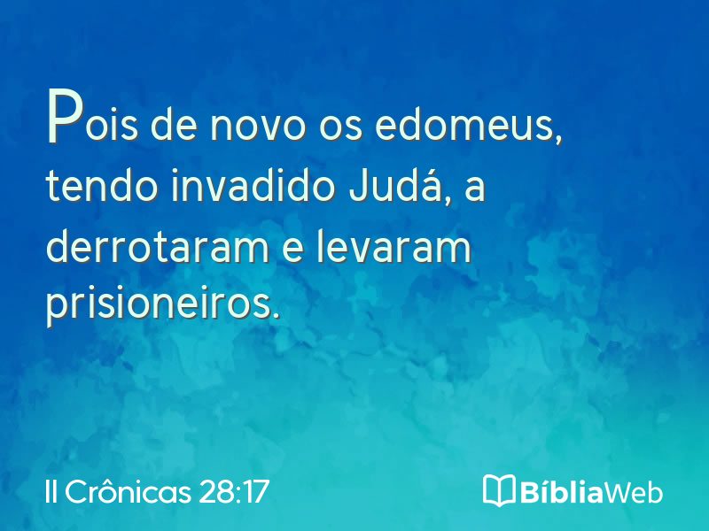 II Crônicas 28:17 em imagem para compartilhar