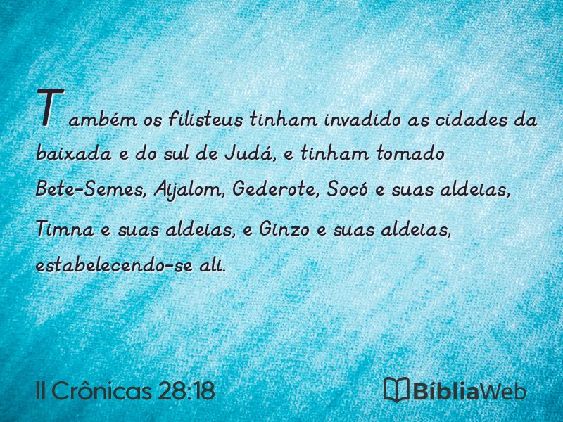 II Crônicas 28:18 em imagem para compartilhar