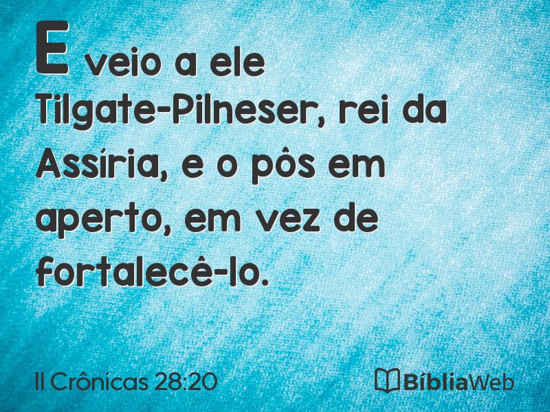 II Crônicas 28:20 em imagem para compartilhar