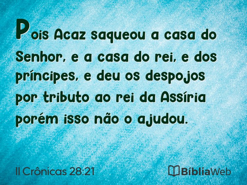 II Crônicas 28:21 em imagem para compartilhar