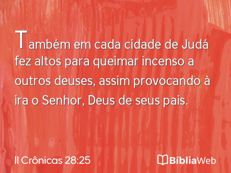 II Crônicas 28:25 em imagem para compartilhar