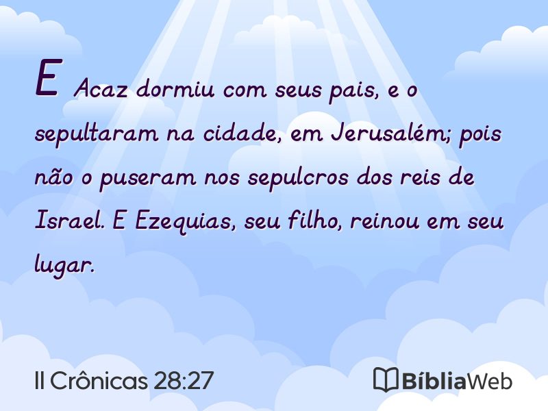 II Crônicas 28:27 em imagem para compartilhar