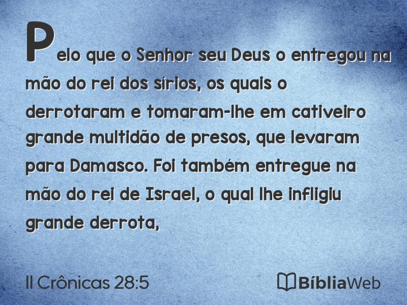 II Crônicas 28:5 em imagem para compartilhar