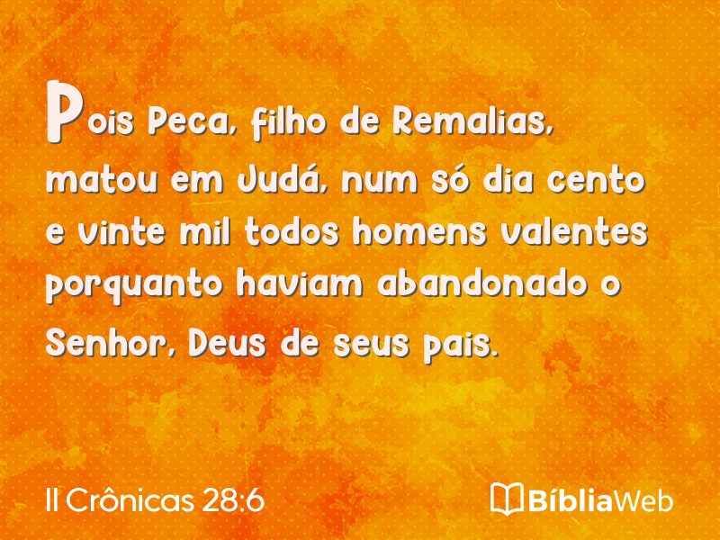 II Crônicas 28:6 em imagem para compartilhar