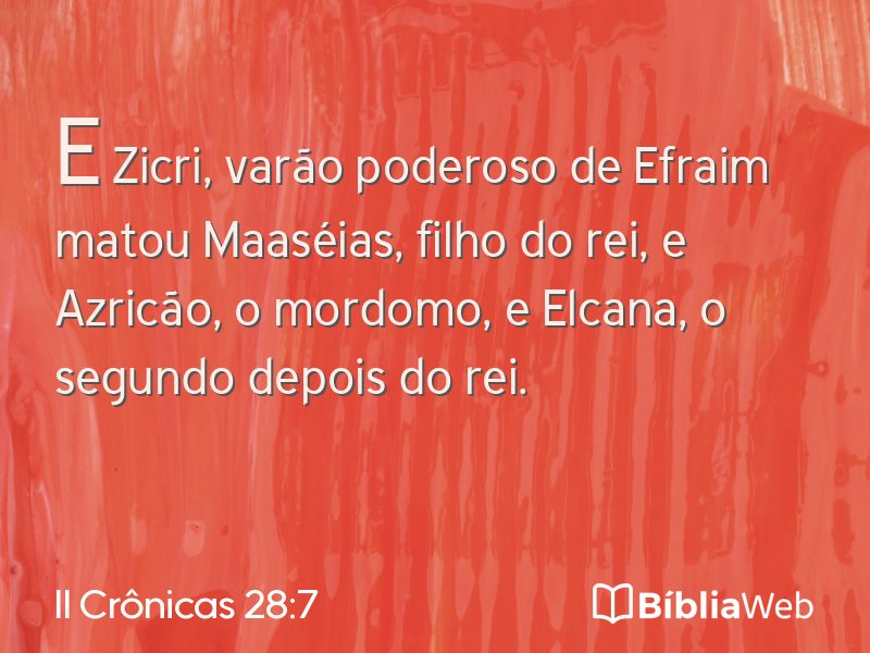 II Crônicas 28:7 em imagem para compartilhar