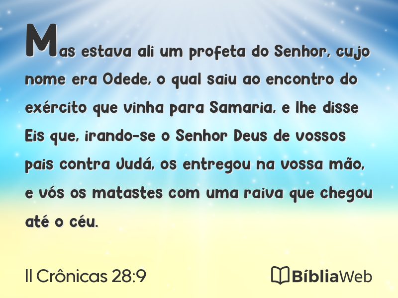 II Crônicas 28:9 em imagem para compartilhar