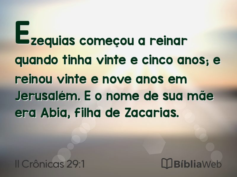 II Crônicas 29:1 em imagem para compartilhar