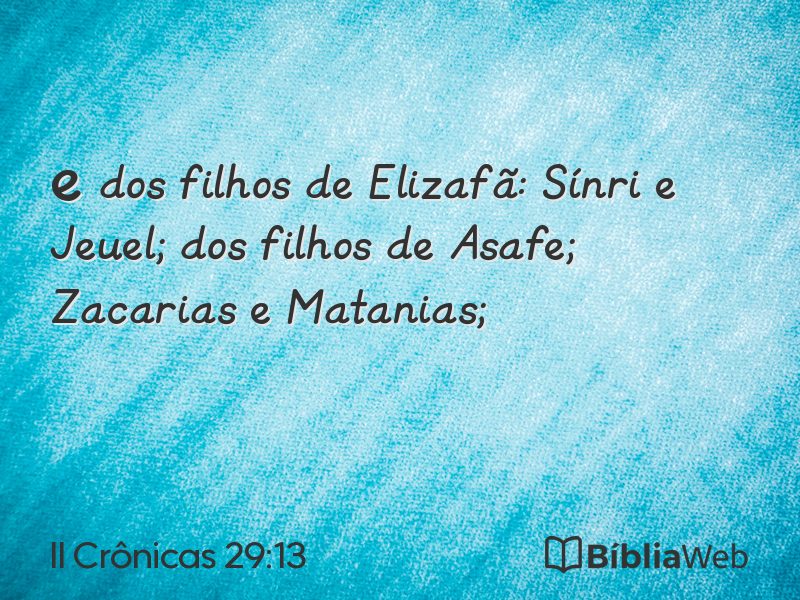 II Crônicas 29:13 em imagem para compartilhar