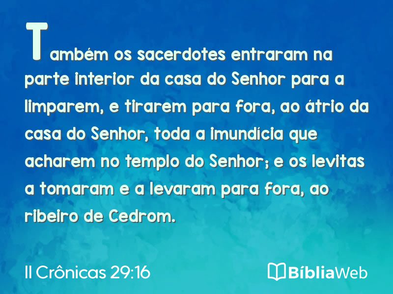 II Crônicas 29:16 em imagem para compartilhar