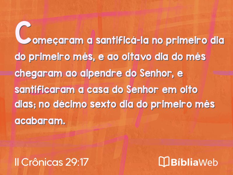 II Crônicas 29:17 em imagem para compartilhar