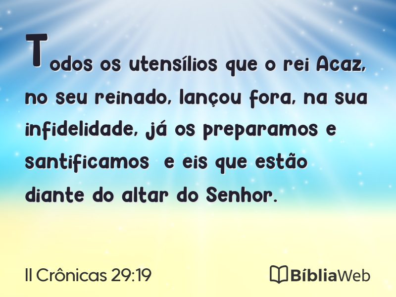 II Crônicas 29:19 em imagem para compartilhar