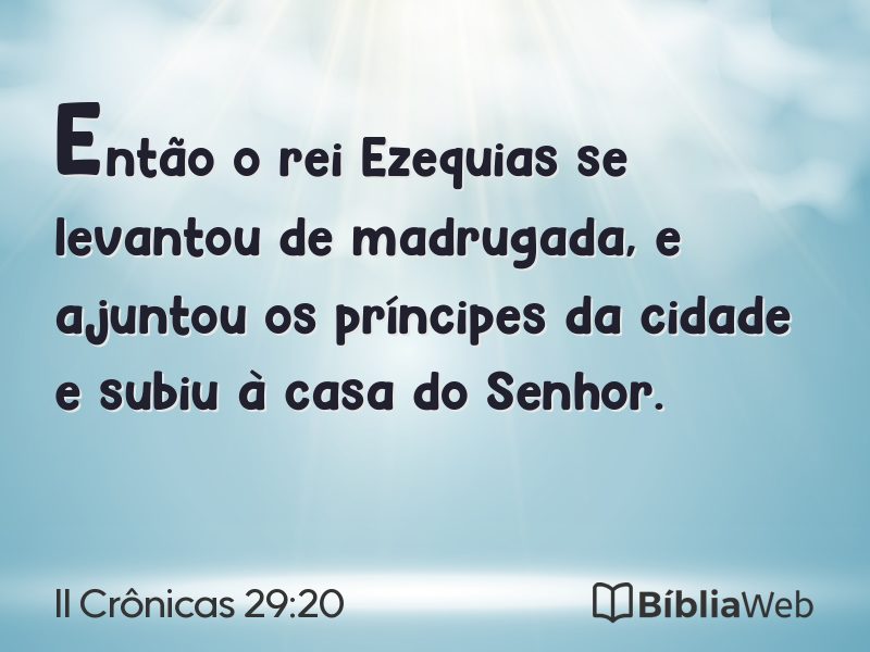 II Crônicas 29:20 em imagem para compartilhar
