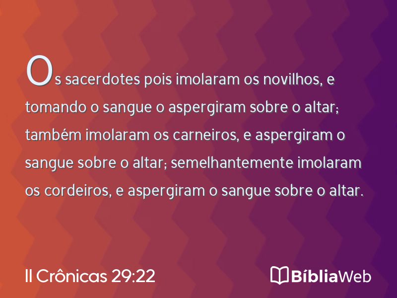 II Crônicas 29:22 em imagem para compartilhar