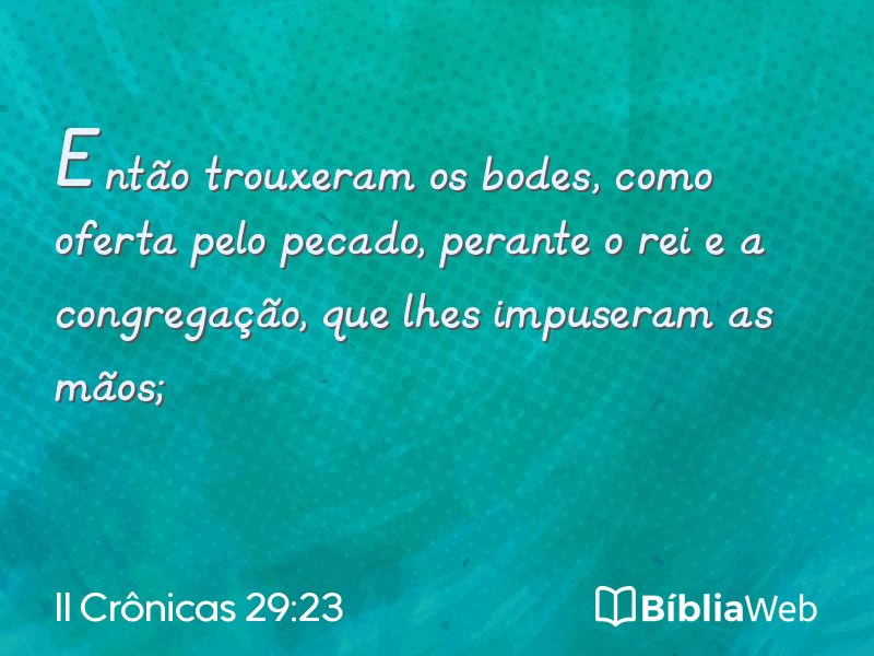 II Crônicas 29:23 em imagem para compartilhar
