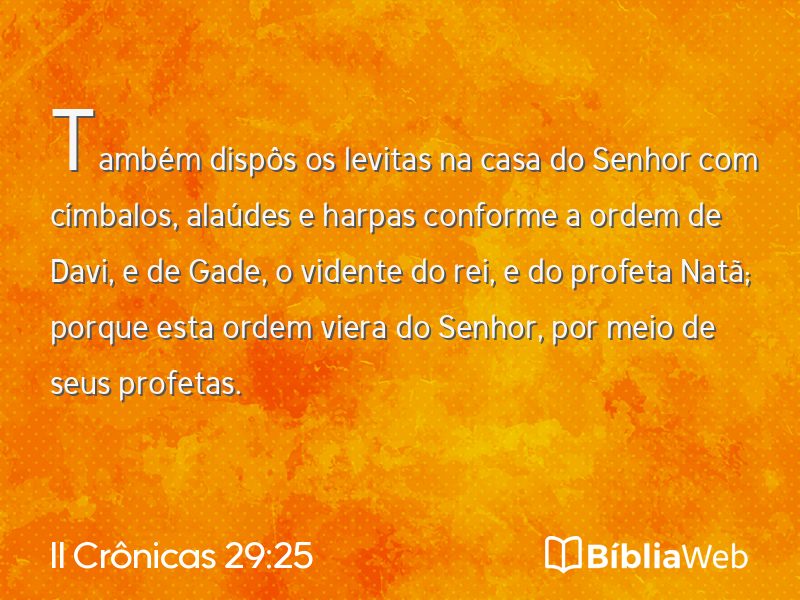 II Crônicas 29:25 em imagem para compartilhar