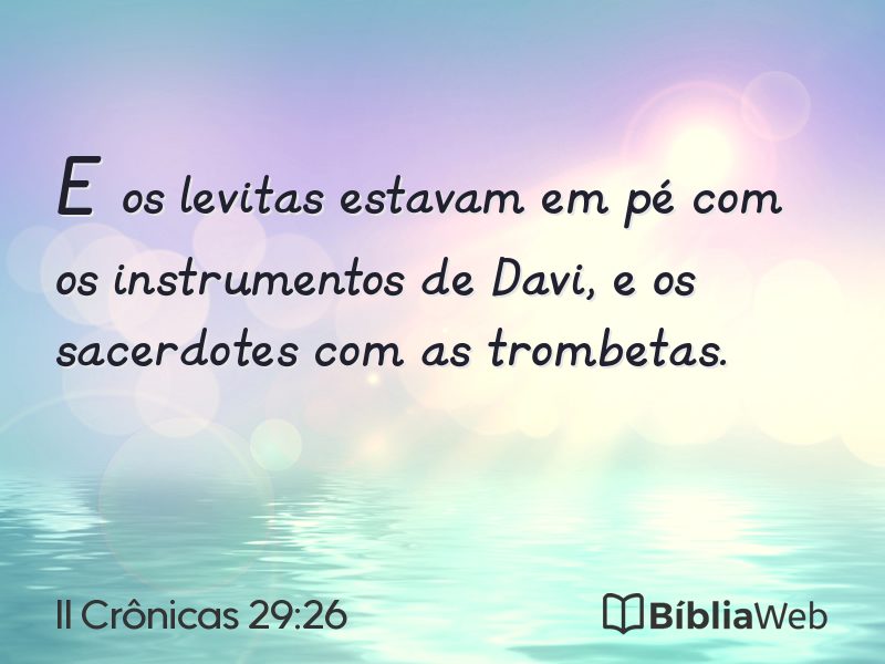 II Crônicas 29:26 em imagem para compartilhar
