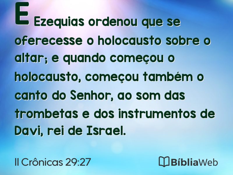 II Crônicas 29:27 em imagem para compartilhar