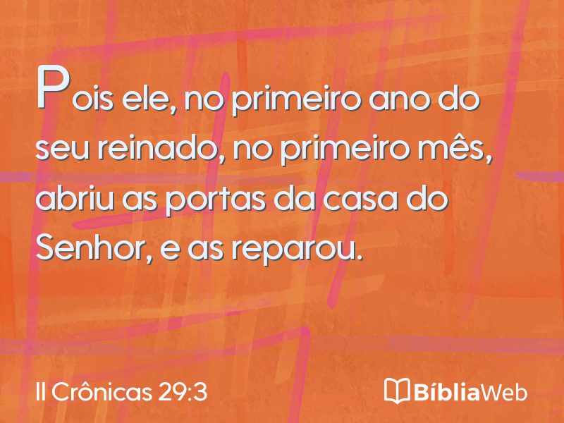 II Crônicas 29:3 em imagem para compartilhar