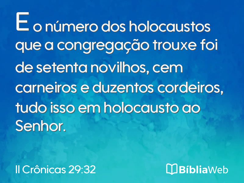 II Crônicas 29:32 em imagem para compartilhar