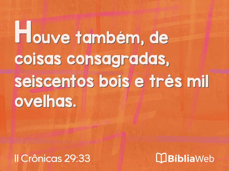 II Crônicas 29:33 em imagem para compartilhar