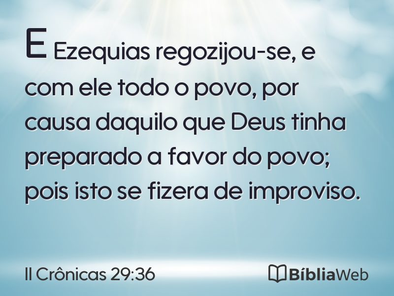 II Crônicas 29:36 em imagem para compartilhar