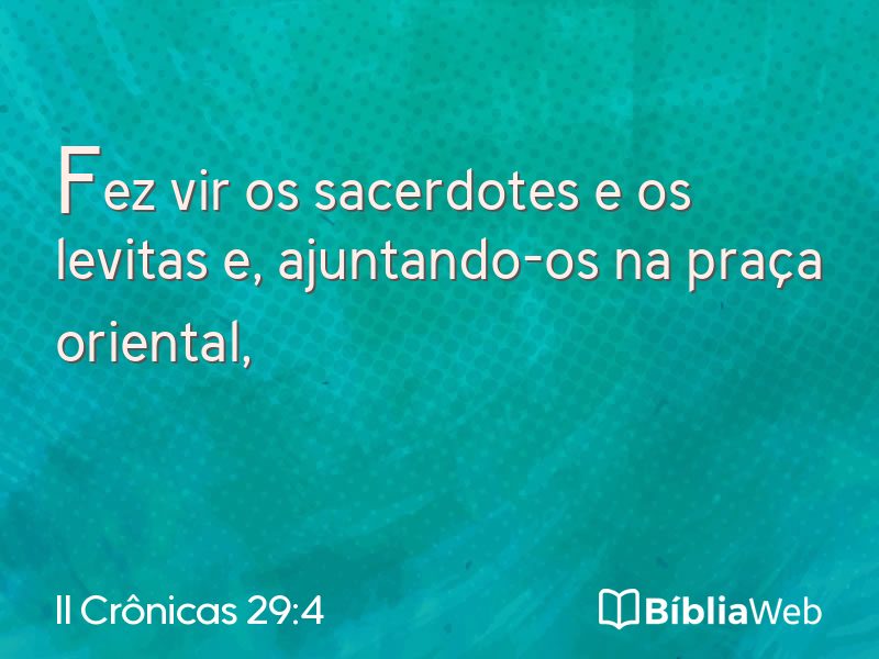 II Crônicas 29:4 em imagem para compartilhar