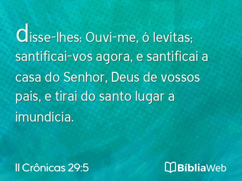 II Crônicas 29:5 em imagem para compartilhar