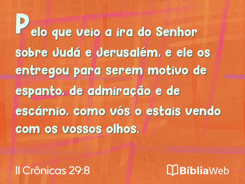 II Crônicas 29:8 em imagem para compartilhar